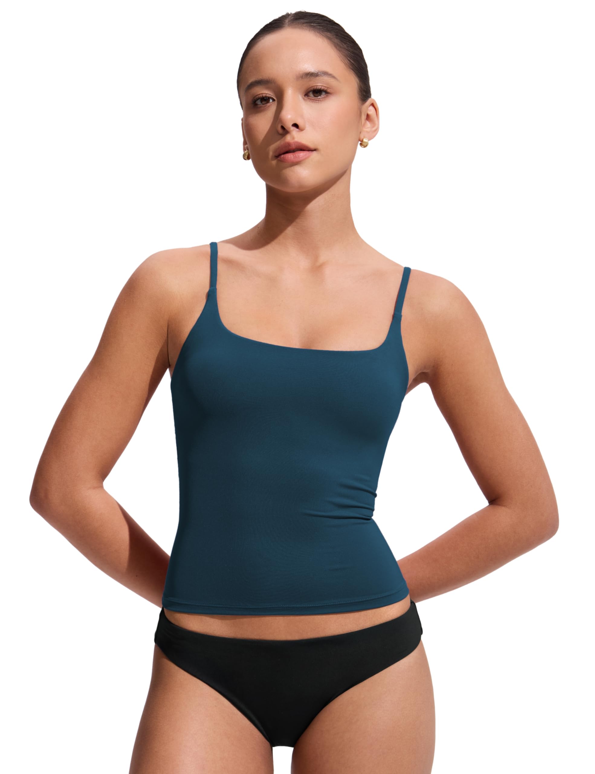 CRZ YOGA Twist Back Hauts de Tankini | Rembourrage Amovible, Bonnet A-D, Longueur Taille, Col en U, Bretelles Réglables, Natation, Maillot de Bain pour Femme