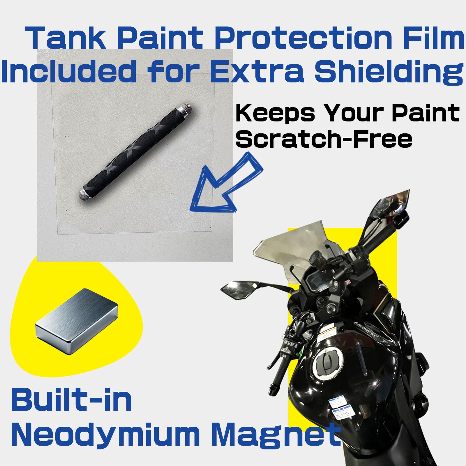Motorrad Stylus Pen, Magnetischer Stylus, Phone Stylus für Motorrad, Handschuhfreundlicher Stift, Anti-Loss Band, Metallplatten, Ersatzspitzen, Schutzfolie, Motorradzubehör