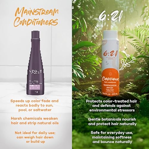 Miniatura 4 de Acondicionador profundo 621 para control del encrespamiento, 16 onzas, cuidado del cabello para mujeres. Enriquecido con algas marinas y coco para
