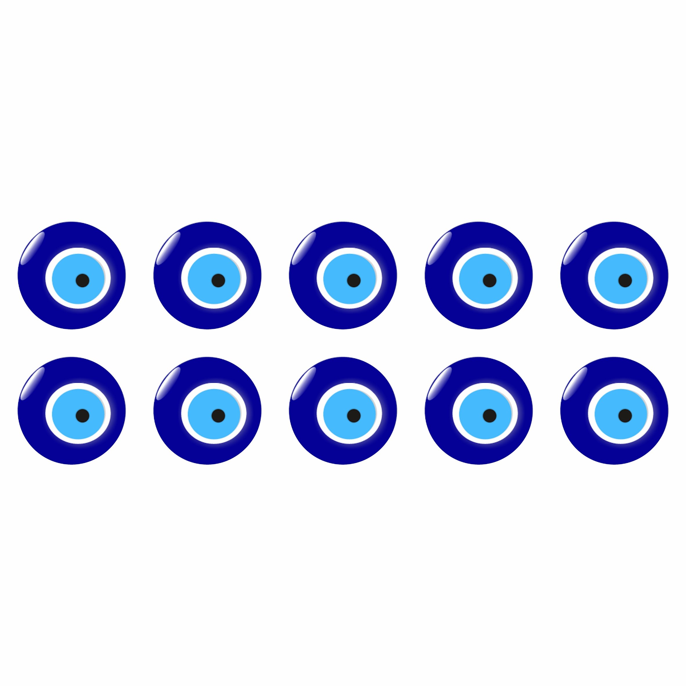 10-częściowy zestaw Nazar Boncuk niebieskie oko, Evil Eye nalepki, naklejki na samochód, laptop, telefon komórkowy, Türkiye