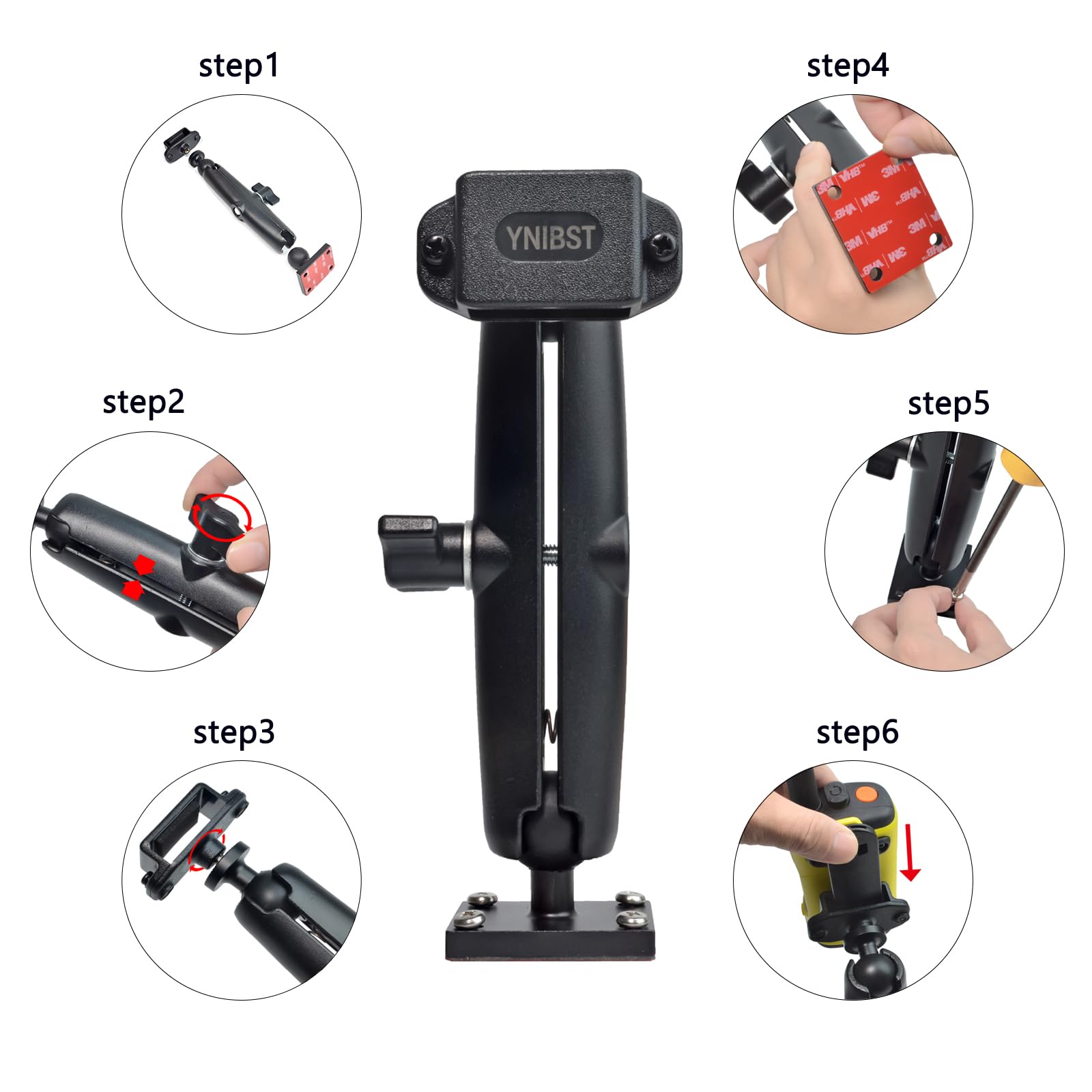 Soporte para Walkie-Talkie/Altavoz Micrófono, Porta Radio con Montaje para Coche/Camión/Oficina/Pared, Compatible con Motorola Kenwood Midland BaoFeng Quansheng