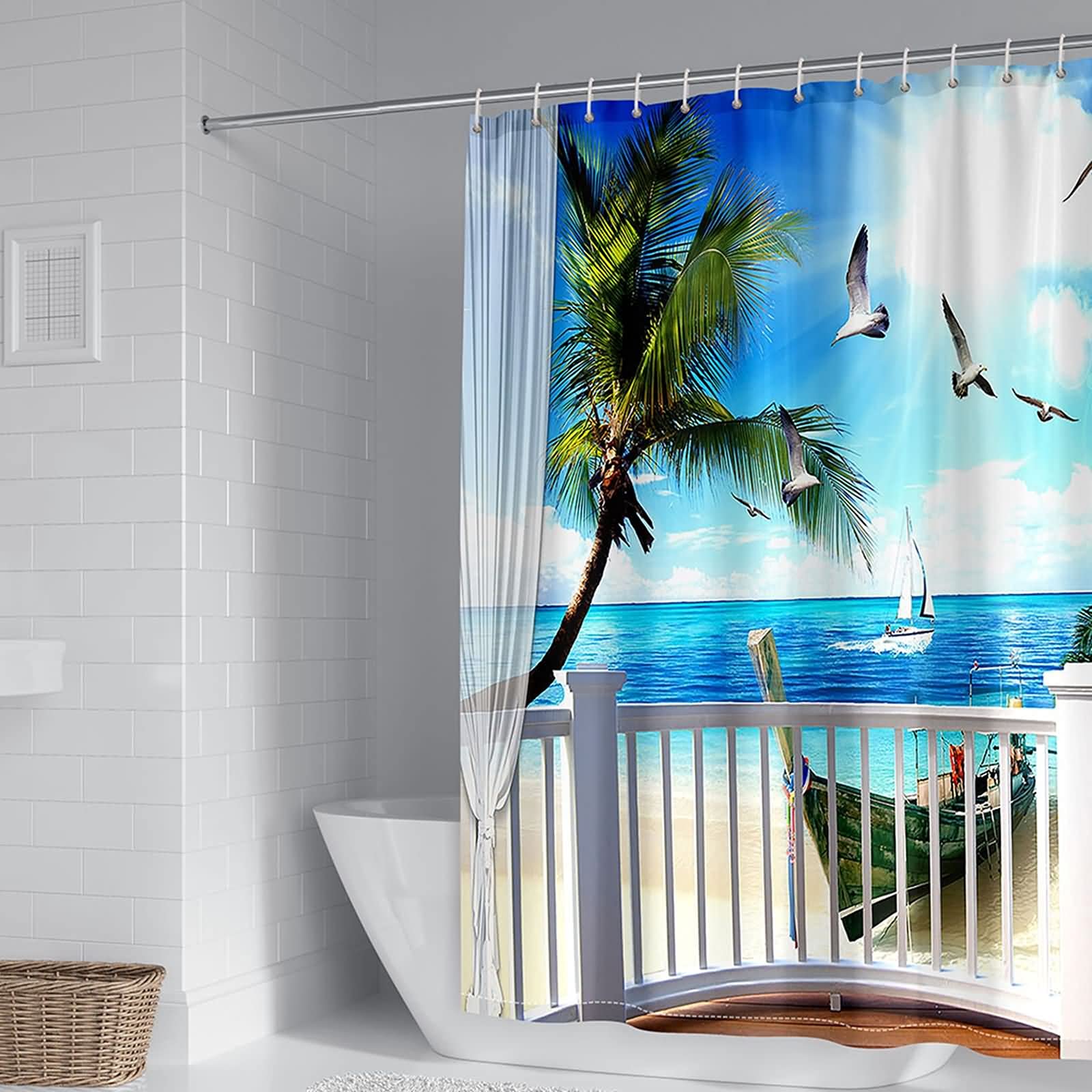 Rideau de douche anti moisissure pour &eacute;viter l'humidit&eacute; salle de bain 165x200