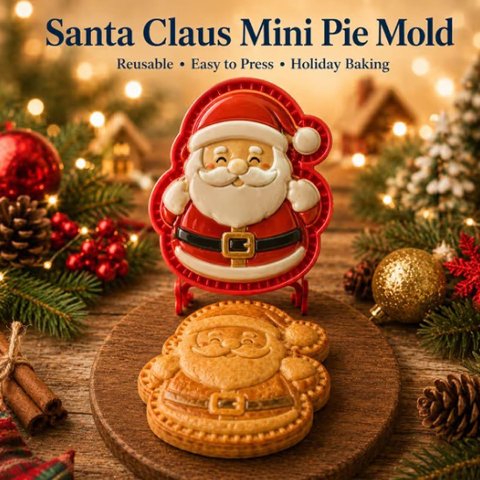 Set di mini stampi per torta di Natale riutilizzabili in rilievo