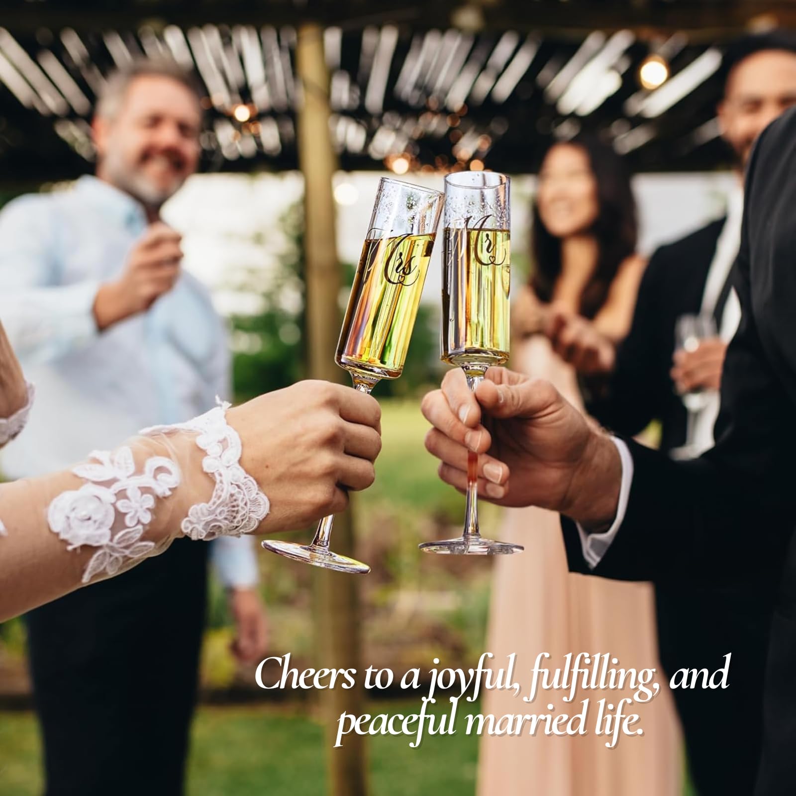 Ensemble de flûtes à champagne, couteau à tarte et pelle à gâteau avec boîte à mémoire en bois, cadeau de mariage Mr & Mrs en cristal, cadeau de mariage, fête prénuptiale, anniversaire, fiançailles,