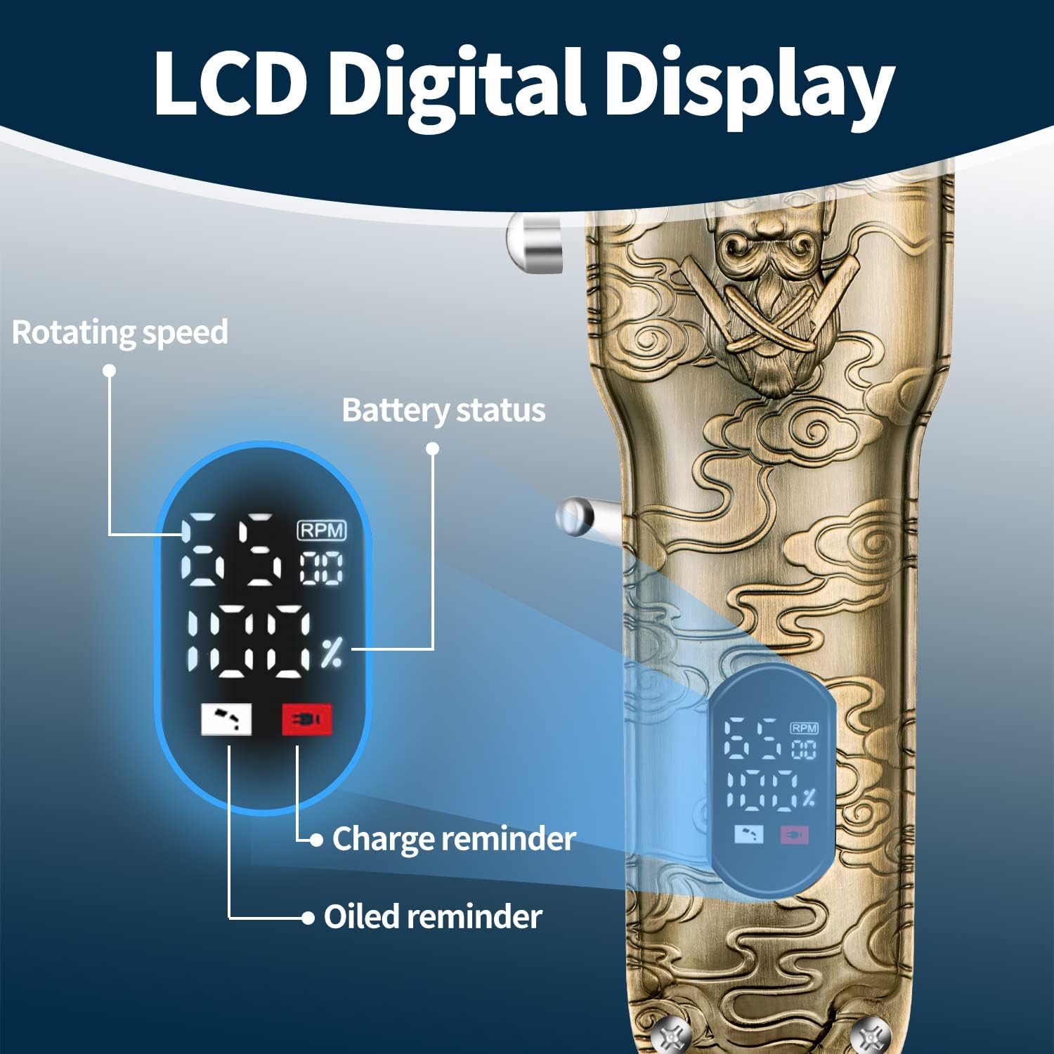 Vsmooth Professional Hair Clippers for Men Zero Gapped Trimmer Cordless Barber Clippers Electric Hair Cutting Grooming Waterproof Clipper Rechargeable Beard Trimmer Adjustable Detail Haircut Kit(Gold) : Beauty & Personal Care