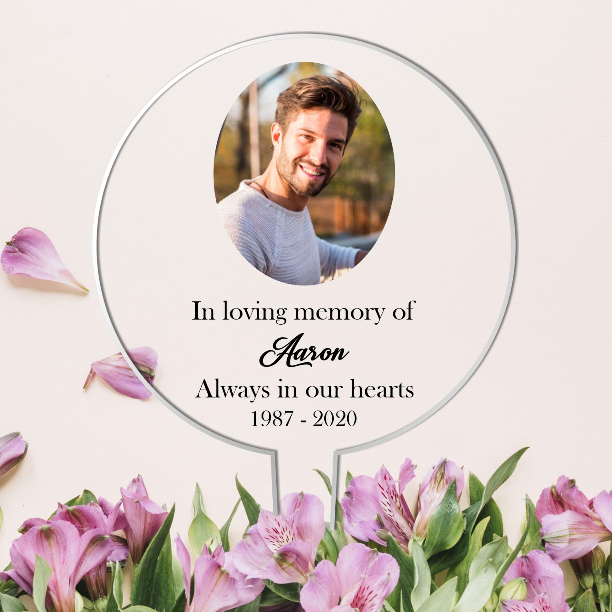 Personalised Memorial Acrylic Grave Stakes - Custom Plaque for Loved Ones Heartwarming Memorial Tribute for Ground Placement (Plain)