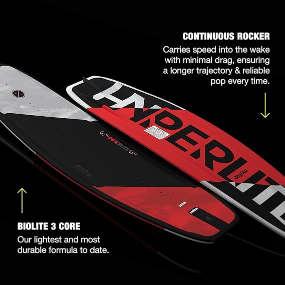 Hyperlite Motive Wakeboard + Frequency Bindings Wakeboard Package - Perfect for Beginner to Intermediate Riders - Board Size (134 cm)