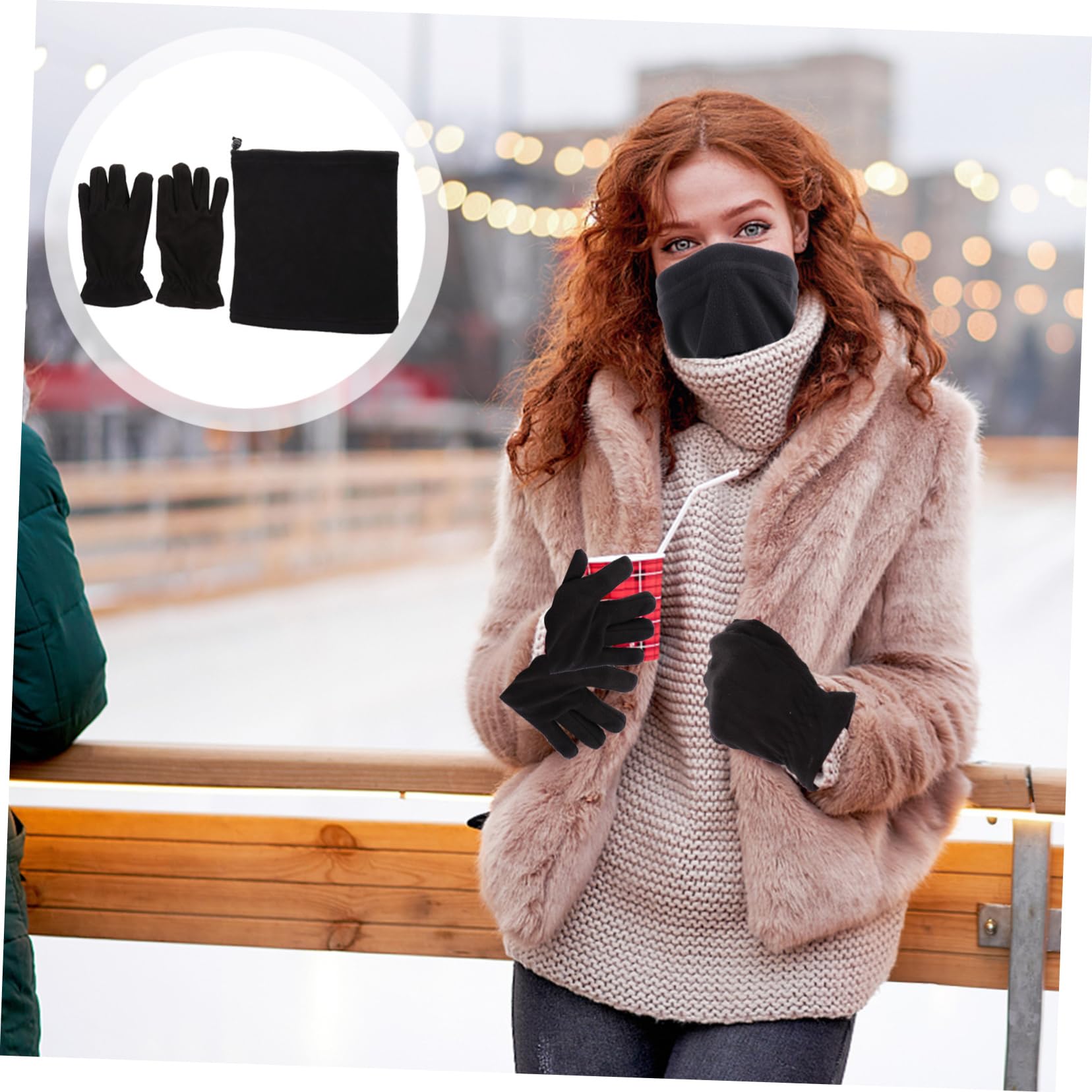 Beavorty 1 Set Fleece Warm Gloves Multifunctional Scarf Cold Weather Accessories for Comfort and Style for Layering Outfits