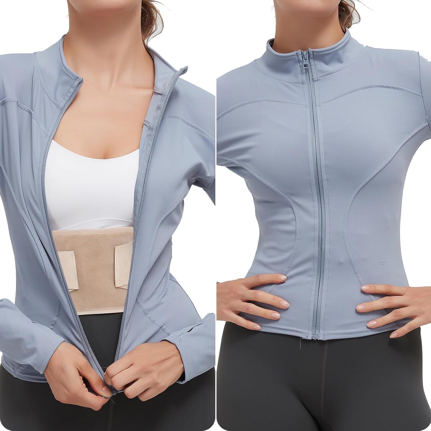 Cinturón de apoyo lumbar ultrafino e invisible para mujer, cinturón lumbar para mujer, cinturón lumbar transpirable para el día a día, oficina, deporte y hogar, discreta debajo de la ropa, marrón, M