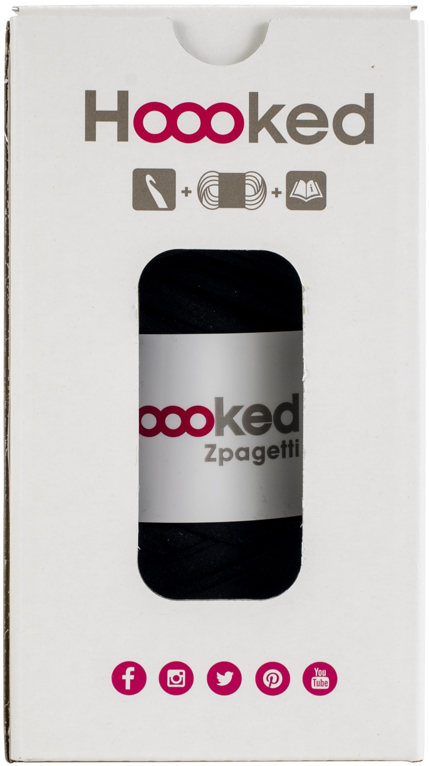 Hoooked Macrame Hanging Basket Kit W/Zpagetti Yarn-Black