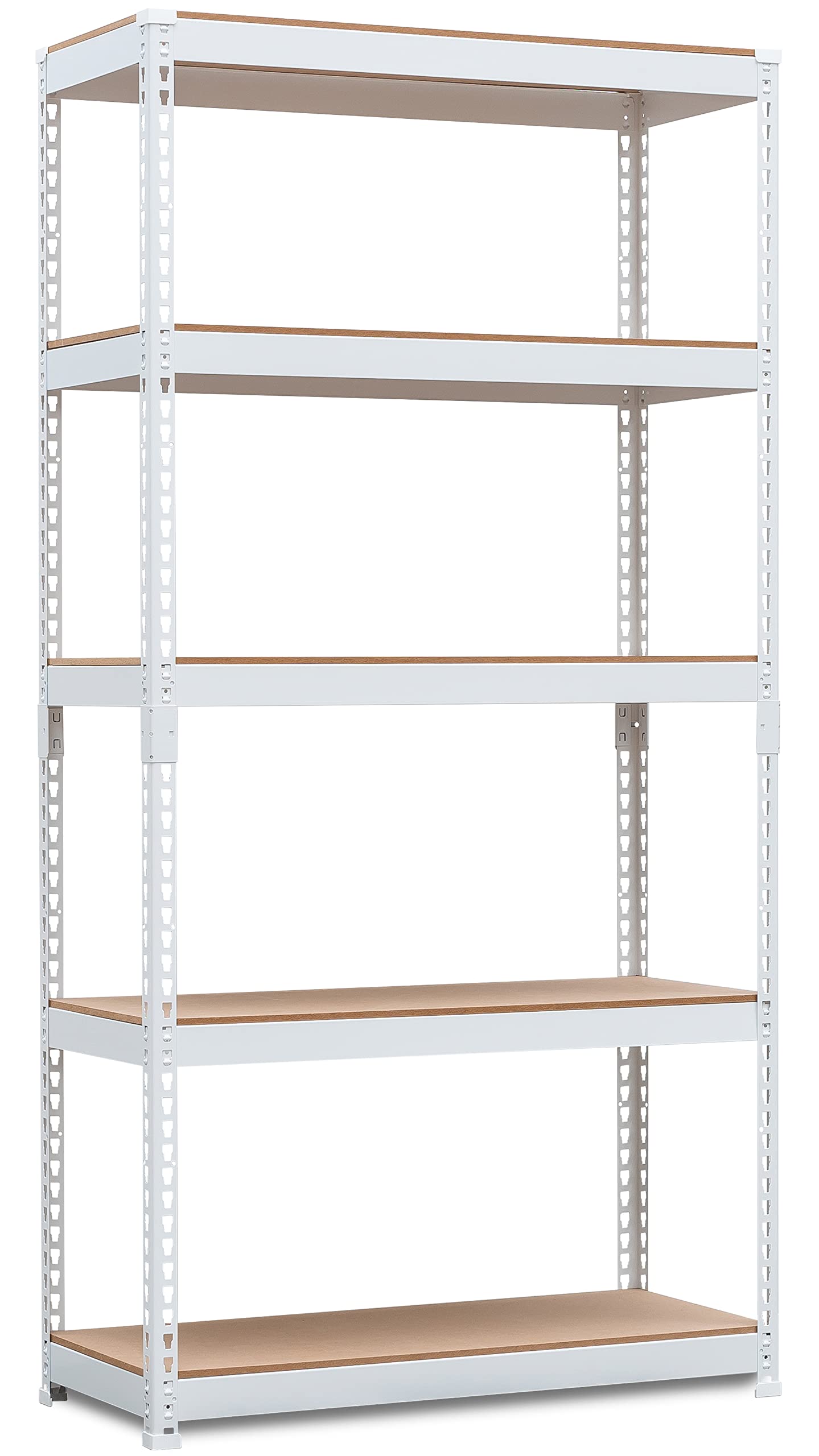 HOMEDANT Scaffale Metallico 5 Ripiani Bianco - 122x47x191 Cm, Regolabile Con Ruote, Portata 400 Kg - Perfetto Per Garage, Cucina E Dispensa