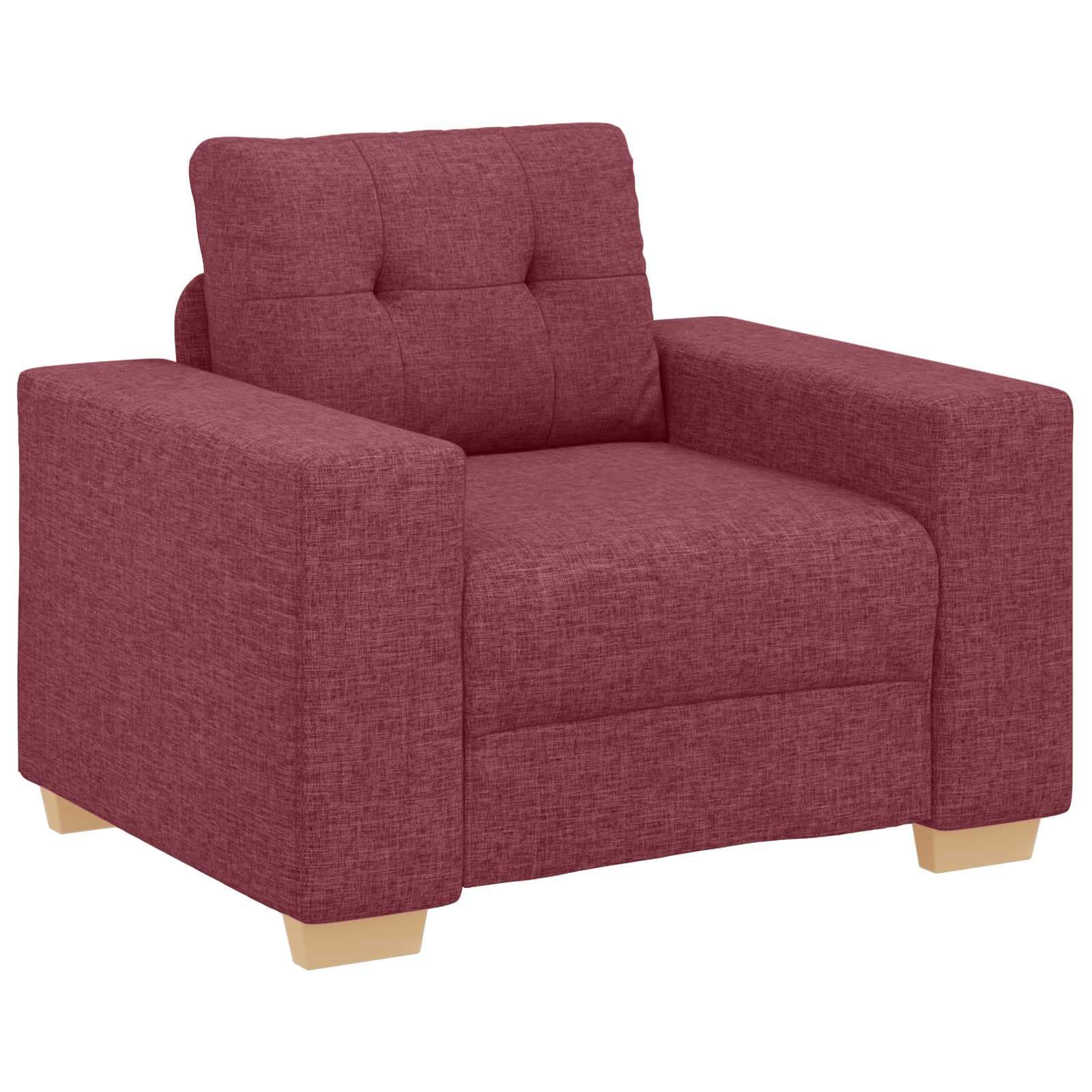 Canapé 3 pcs Rouge Vent 221 x 80 x 80 cm Tissu en Lin mélangé,Meubles,Canapés,71.6 kg-3324631