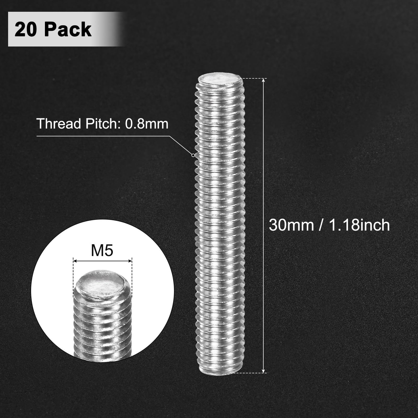 M METERXITY 20-Pack Fully Threaded Rod - Image 3