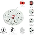 BACK BOON 8+1 Round Strip Extension Cord 6 A 8 Universal Socket Multi Plug Point Extension Board with LED Indicator and Switch (Cable Length: 2.0 Meter, 240Volt) gallery image
