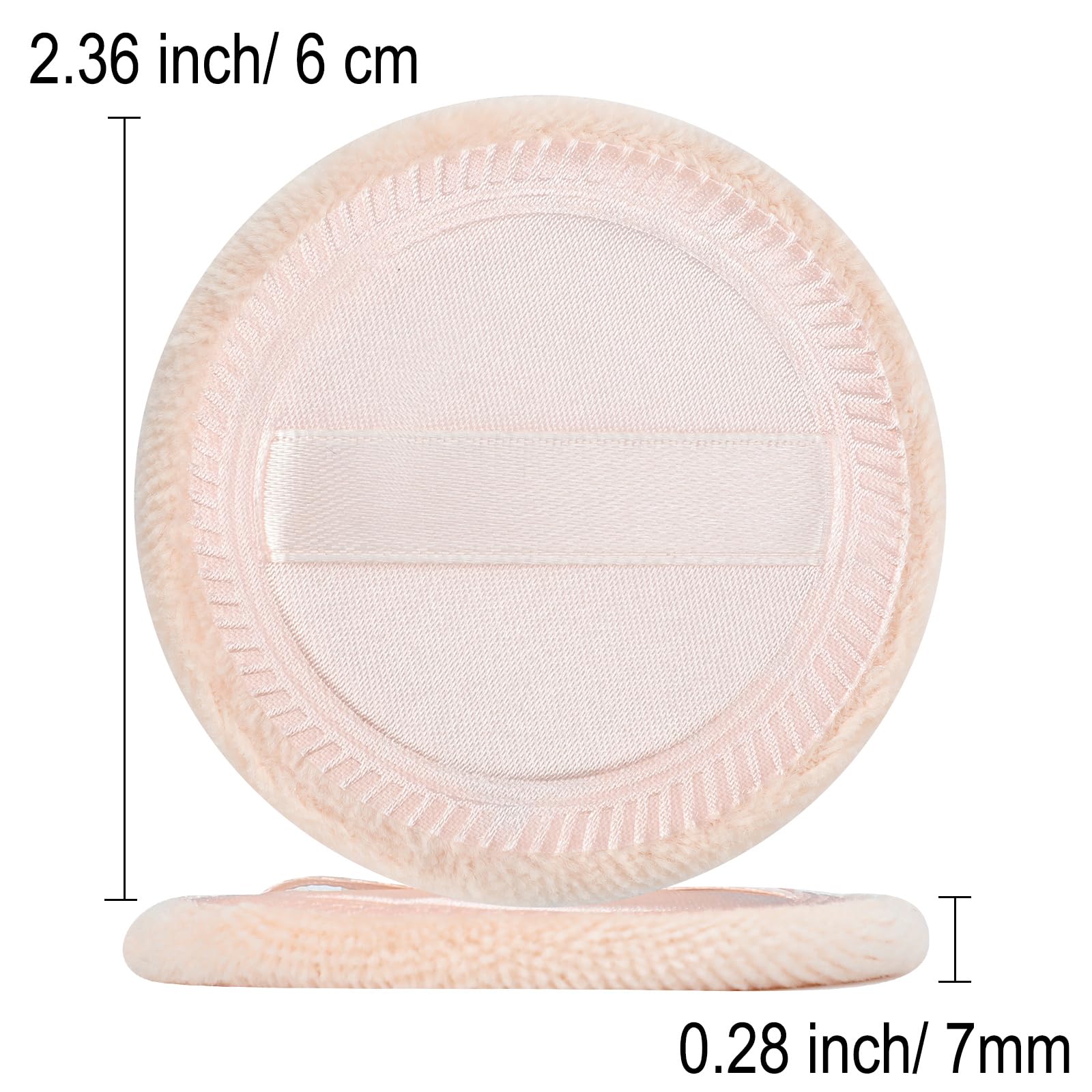 Senkary 12 spugnette per cipria, in cotone, morbide, compatte, per cipria sciolta, cipria pressata, 5 cm (beige)