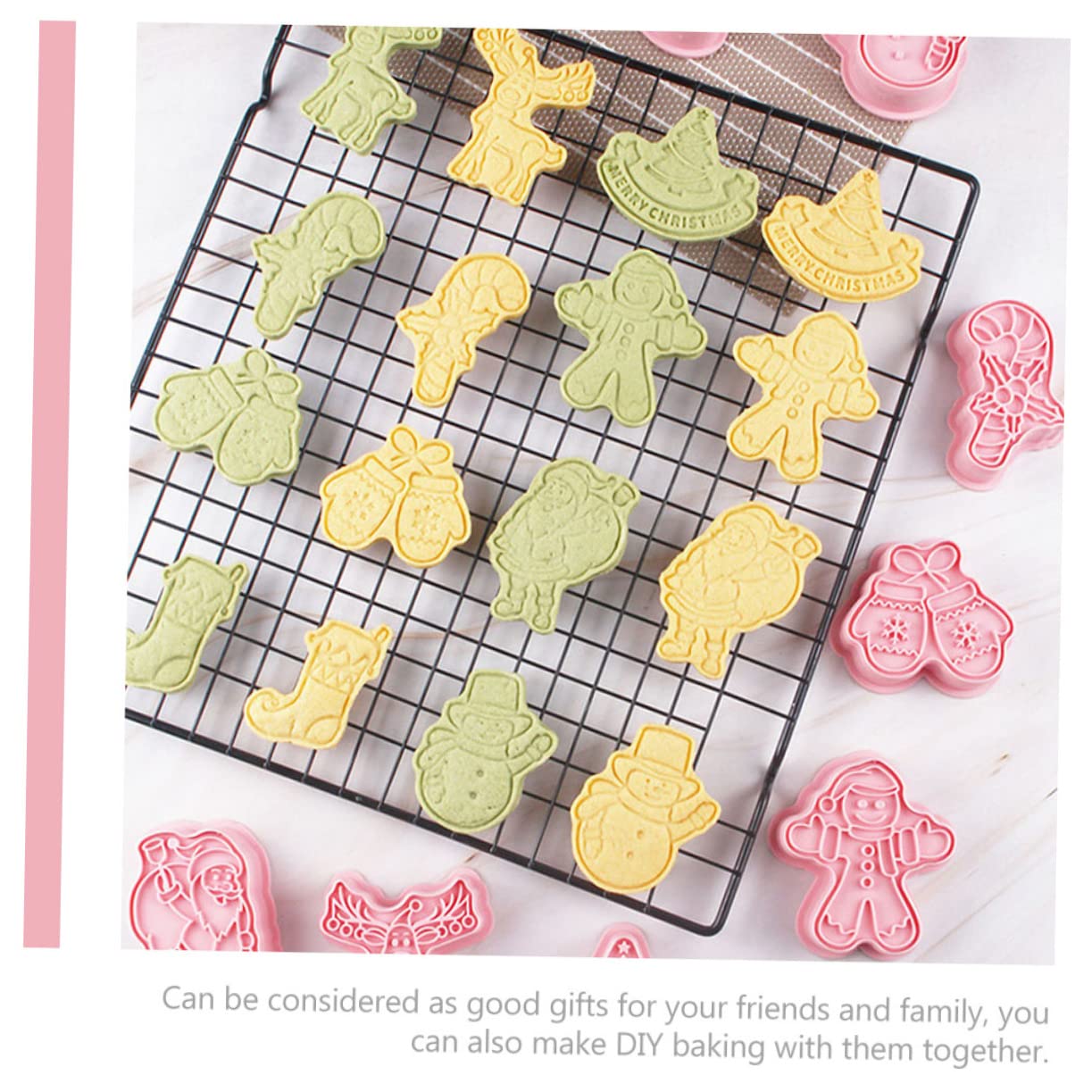 MAGICLULU 4 Sätze Keksform Gummiartig Kekse Fallen Ausstechformen Kessel-ausstecher Plätzchen Lebkuchen Keksschneider Ausstechformen Weihnachten Stern-ausstecher Rosa Pp 8 Stück * 4