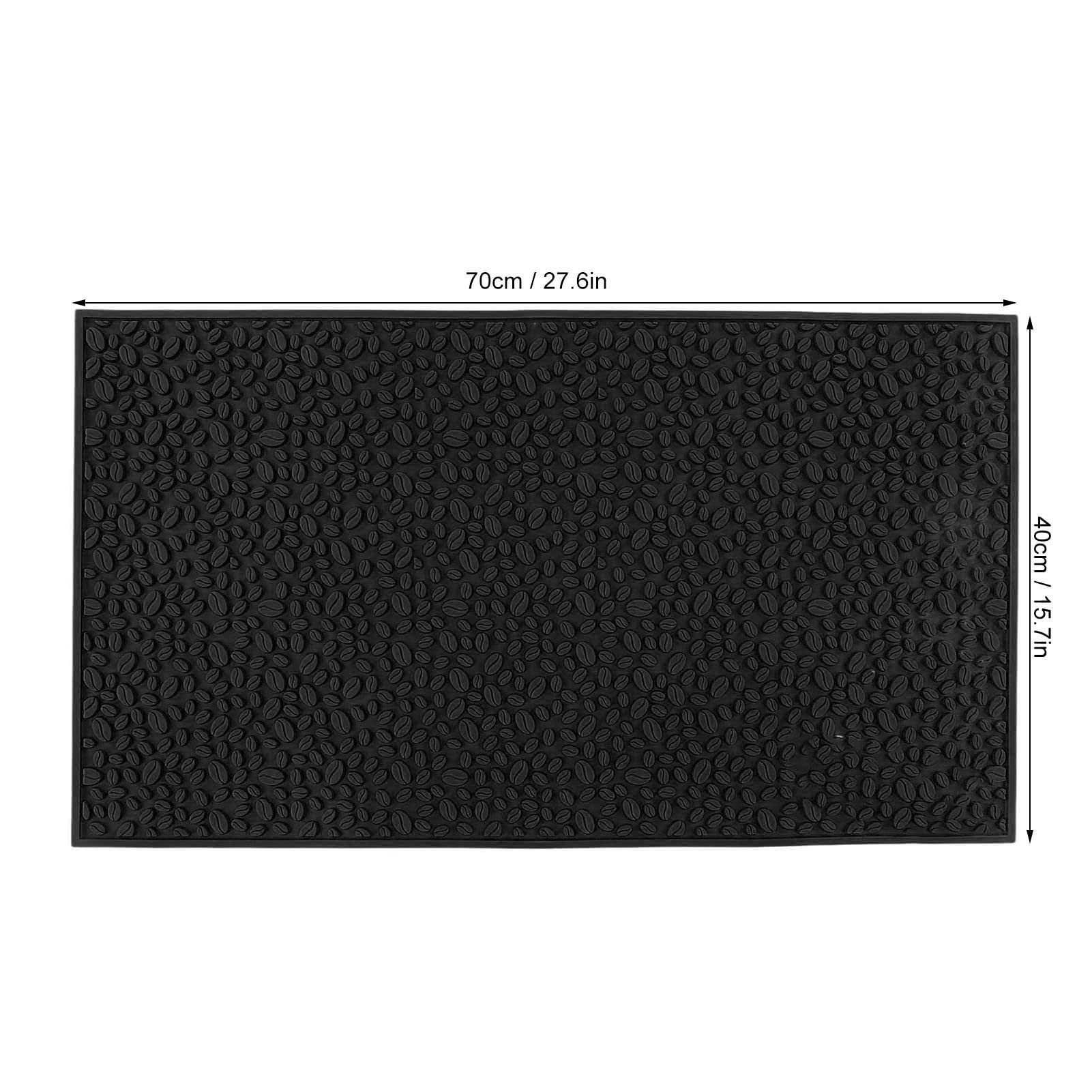 Alfombrilla para Derrames de Barra de PVC de 70x40 Cm, Alfombrilla de Drenaje para Barra Antideslizante, Alfombrilla de Secado Resistente Al Calor, Alfombrilla de Servicio sin Perfume para(negro)