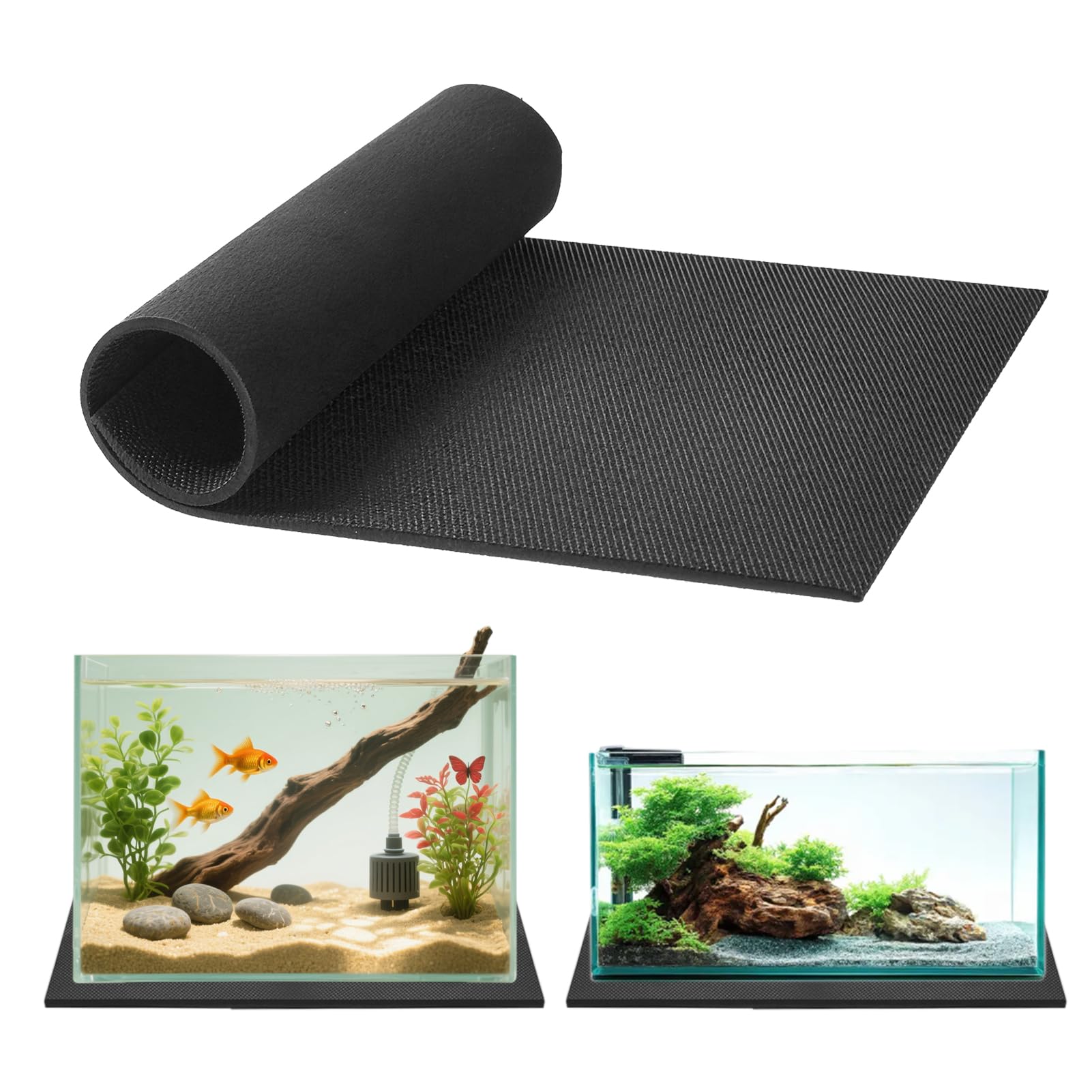 Tapis de nivellement pour aquarium - 60 x 30 cm - En mousse EVA - 6 mm d'épaisseur - Antidérapant - Absorbe les chocs - Imperméable