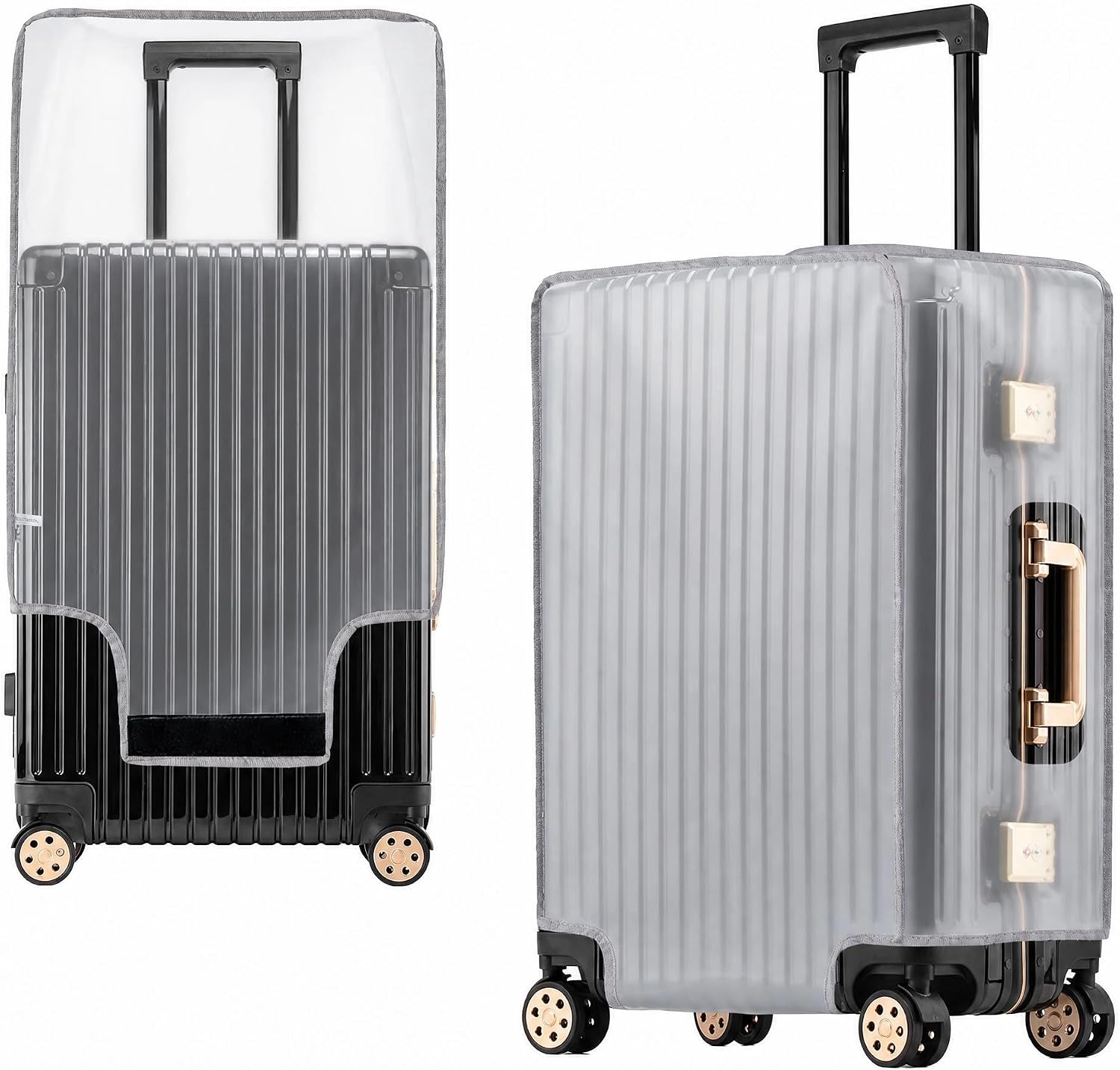 28 Inch Clear Luggage Cover Waterproof PVC Suitcase Protector Gray