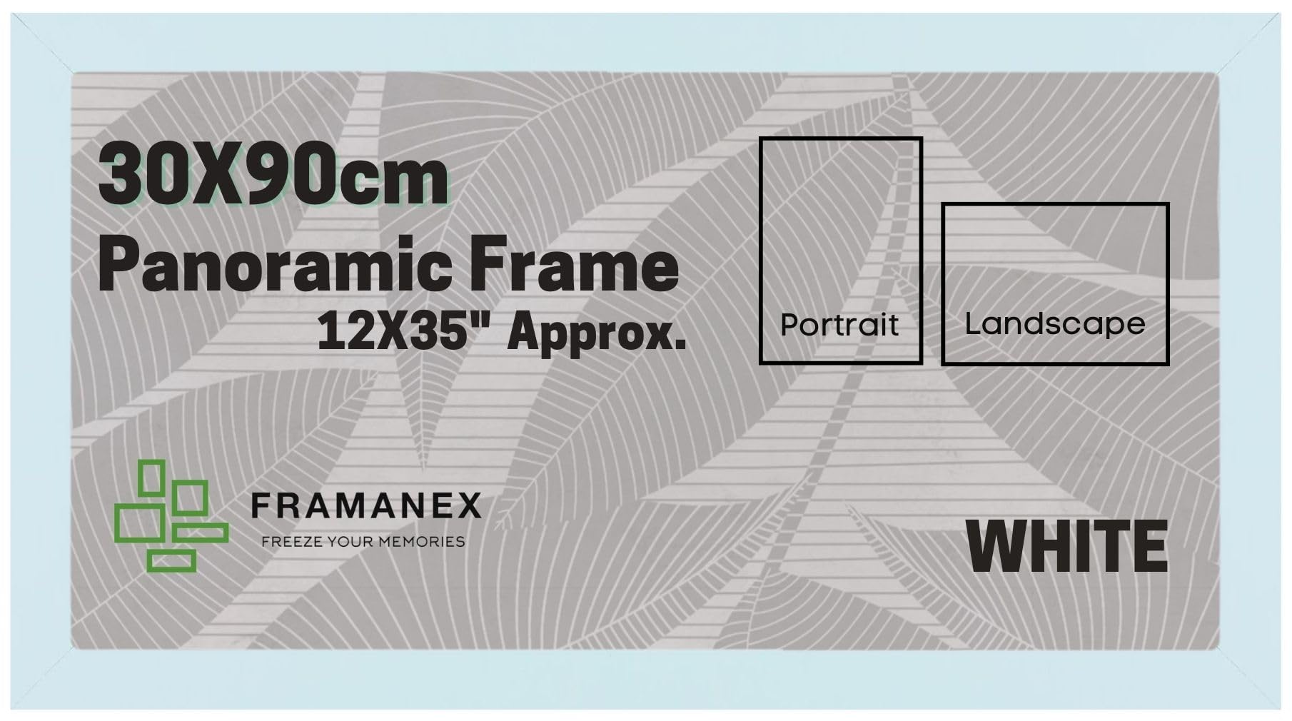 FRAMANEX Modern Panoramic Picture Frame White Colour 30X90 CM | Large Panoramic Size 90X30 CM Rectangle Picture Frame | Wood Finish Panoramic Photo Frame โ image 1