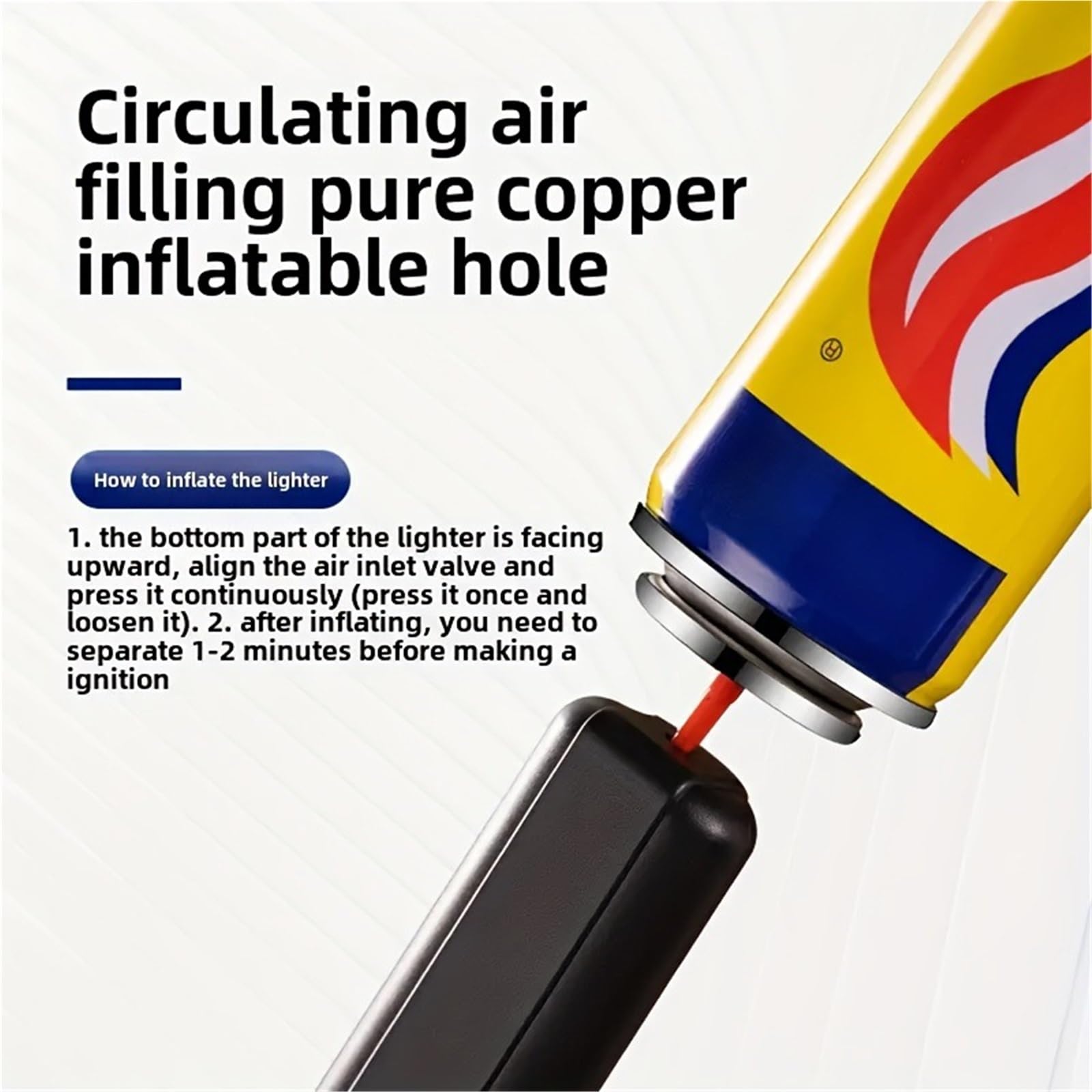 Lot de 5 briquets coupe-vent réglables au butane avec verrouillage de sécurité et allumage à 360 degrés pour le camping et la maison (carburant non inclus)