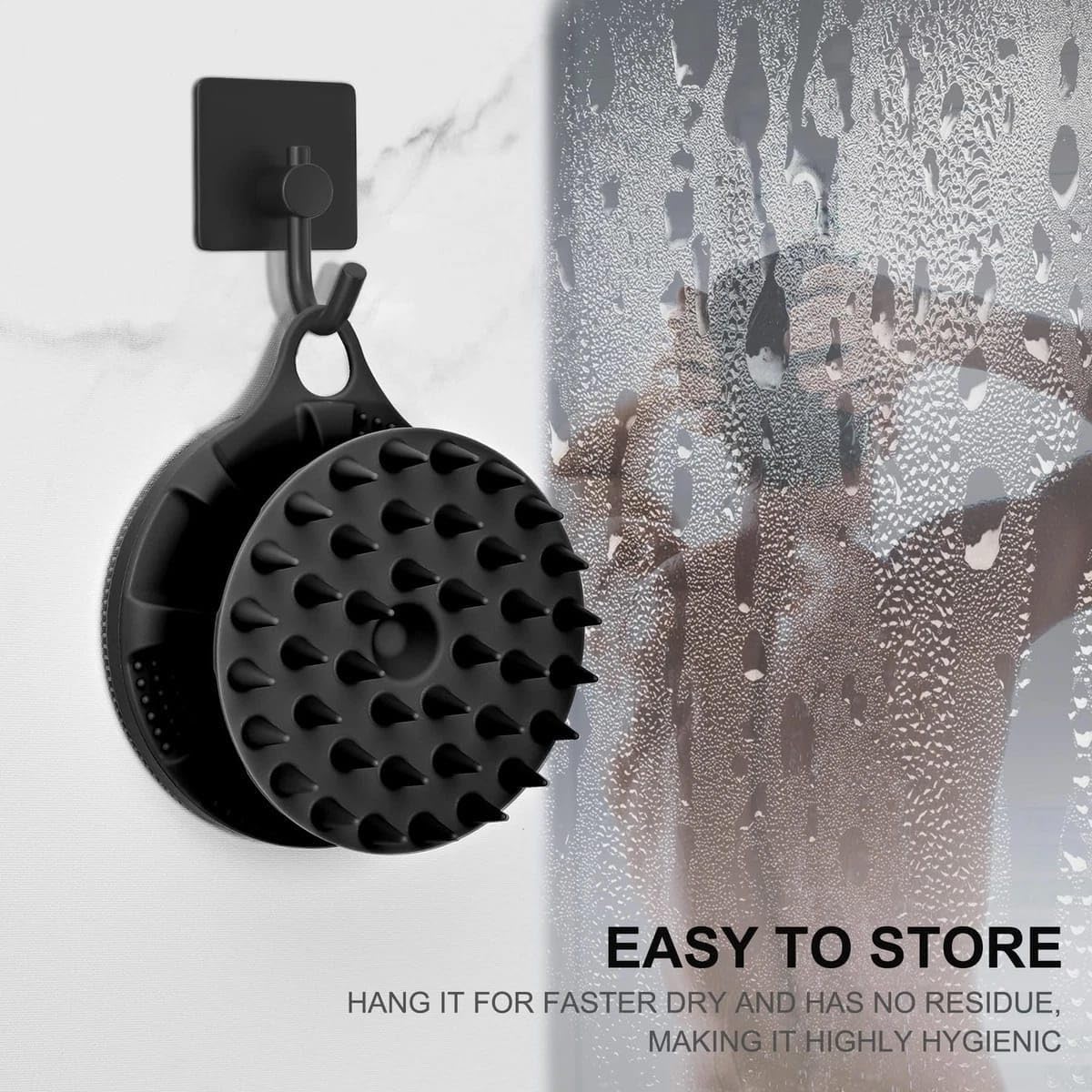 PRUVIA Silicone Body Scrubber Upgrade Multifunction Exfoliator Scrubber for Body and Scalp Handheld Cleansing Skin Brush for Gentle Exfoliating and Lathering Suitable for All Skin Types 3