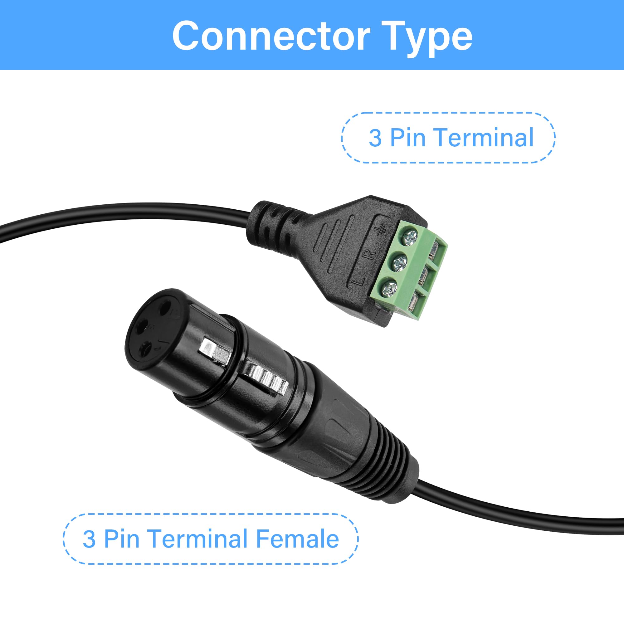 GINTOOYUN 3-Pins XLR Naar RJ45-Kabel, Vrouwelijk Naar Stekker Converterkabel Voor Luidspreker, Mixer, Geluid en Podium, Verlichting Uitrusting, 30 cm (2 Stuks