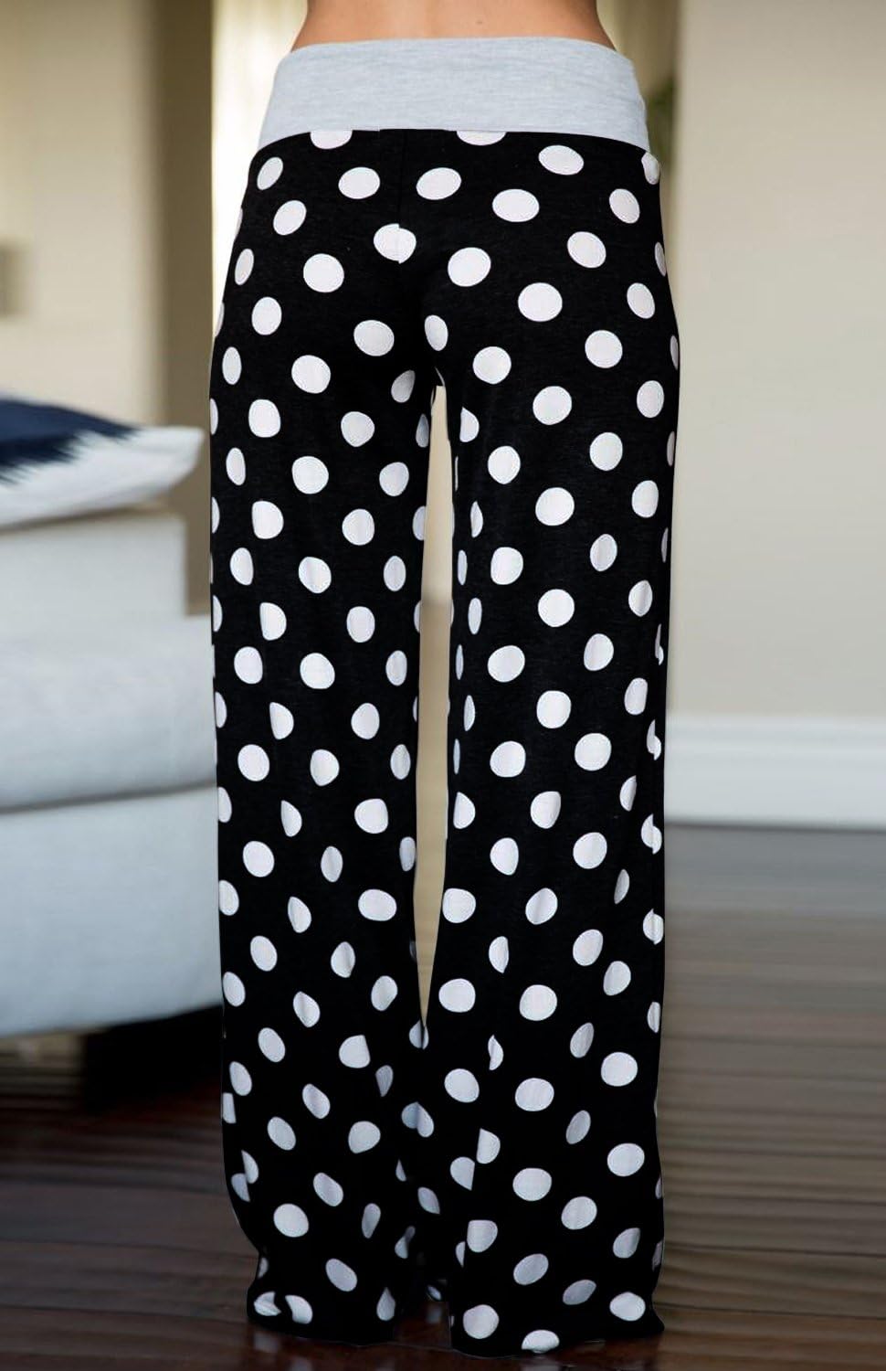 AMiERY Women's Comfy Casual Pajama Pants Floral Print Drawstring Palazzo Lounge Pants Wide Leg - Image 4