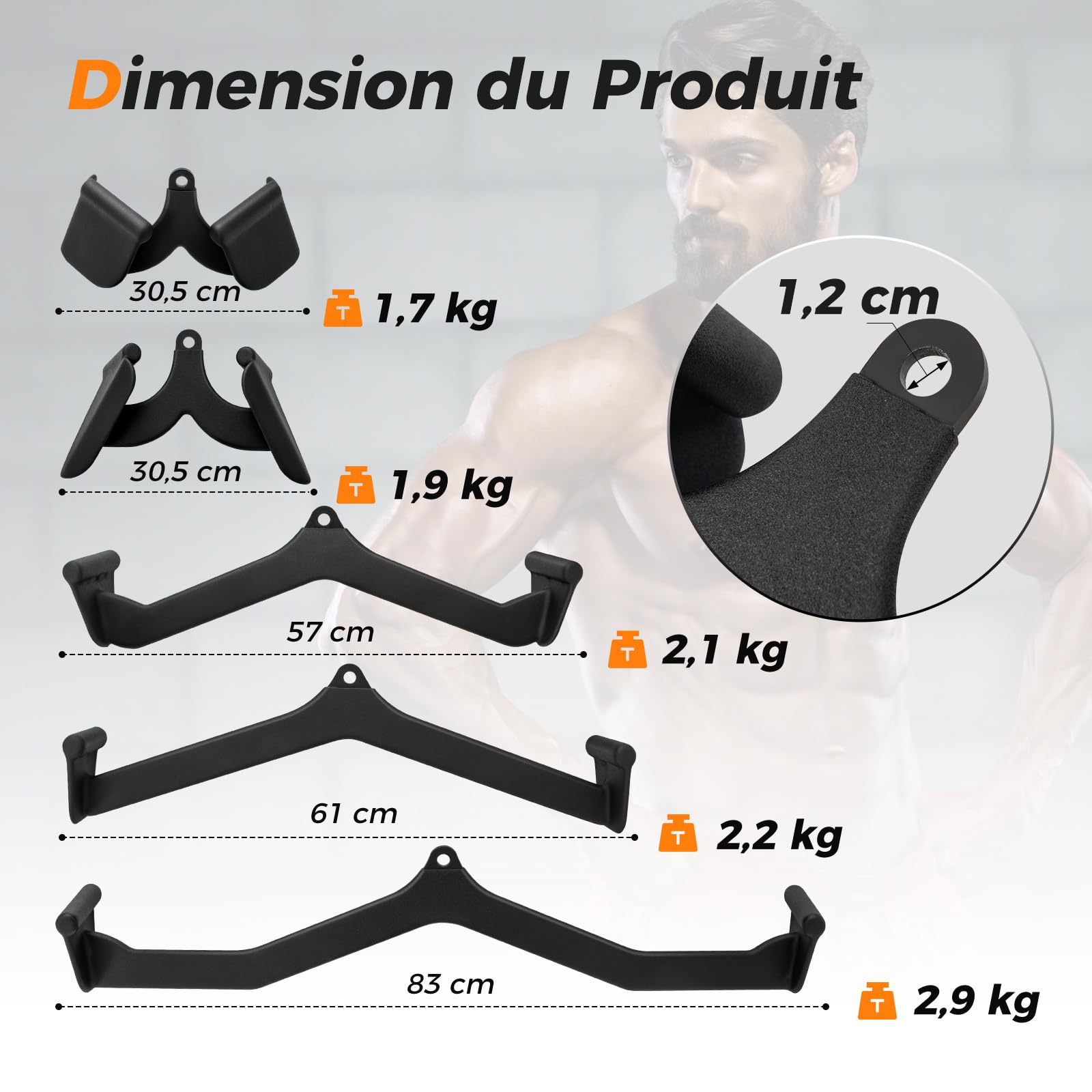 Poignée De Tirage Poulie – Poignée En V Pour Machine De Musculation, Home Gym