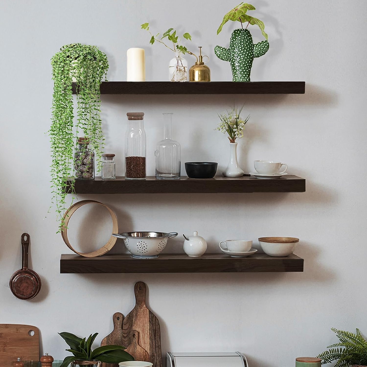 VOLDMART Floating Wall Shelves for Bedroom, Bathroom, Living Room, Kitchen, No Installation, Set of 3, (B0D1R9G9JF) Amazon Price History, Amazon Price Tracker