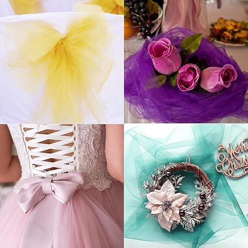 Miniatura 6 de Rollos de tul, carrete de tela de tul de 6 pulgadas, carrete de perno de tela de tul para boda, falda tutú, manualidades, decoración de fiesta de