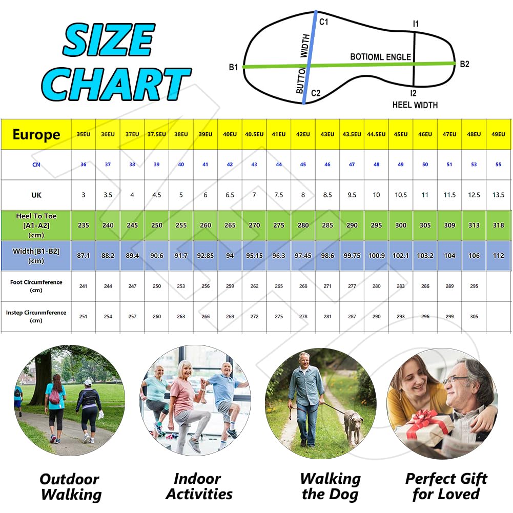 AEHO Air Cushion Walking Shoes Orthopädische Diabetiker Wanderschuhe orthopädische Schuhe für Damen atmungsaktiv lässig Luftkissen Schlupfschuhe Outdoor Walking Sneaker,Blau,37.5 EU