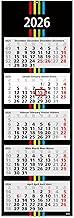 GEIGER-OFFICE 5-Monatskalender 2025 Black+Stripes 33 x 100 cm Wandkalender mit Schieber - dekoratives Großformat mit 5 einzelnen, perforierten Kalenderblocks - Rückwand faltbar