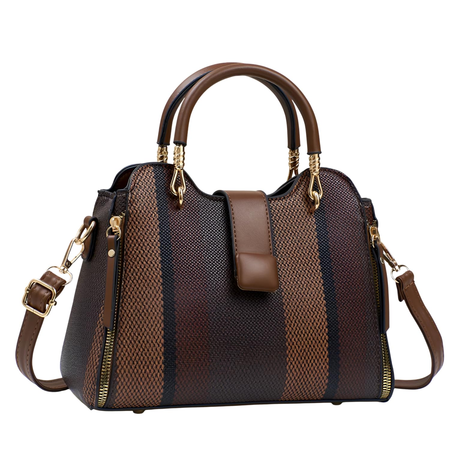 Women Elegant Woven-Texture Handbag – Tote with Handles & Adjustable Shoulder Strap – Stylish Casual Bag-image-35