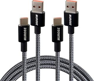 66W USB C Cable Fast Charging[2-Pack,3.3ft],Nylon Braided USB A to Type C Charger Cable Support USB 2.0 data transmission and QC 3.0 fast charging Compatible with Laptop/Tablet/Phone USB-C device ect.