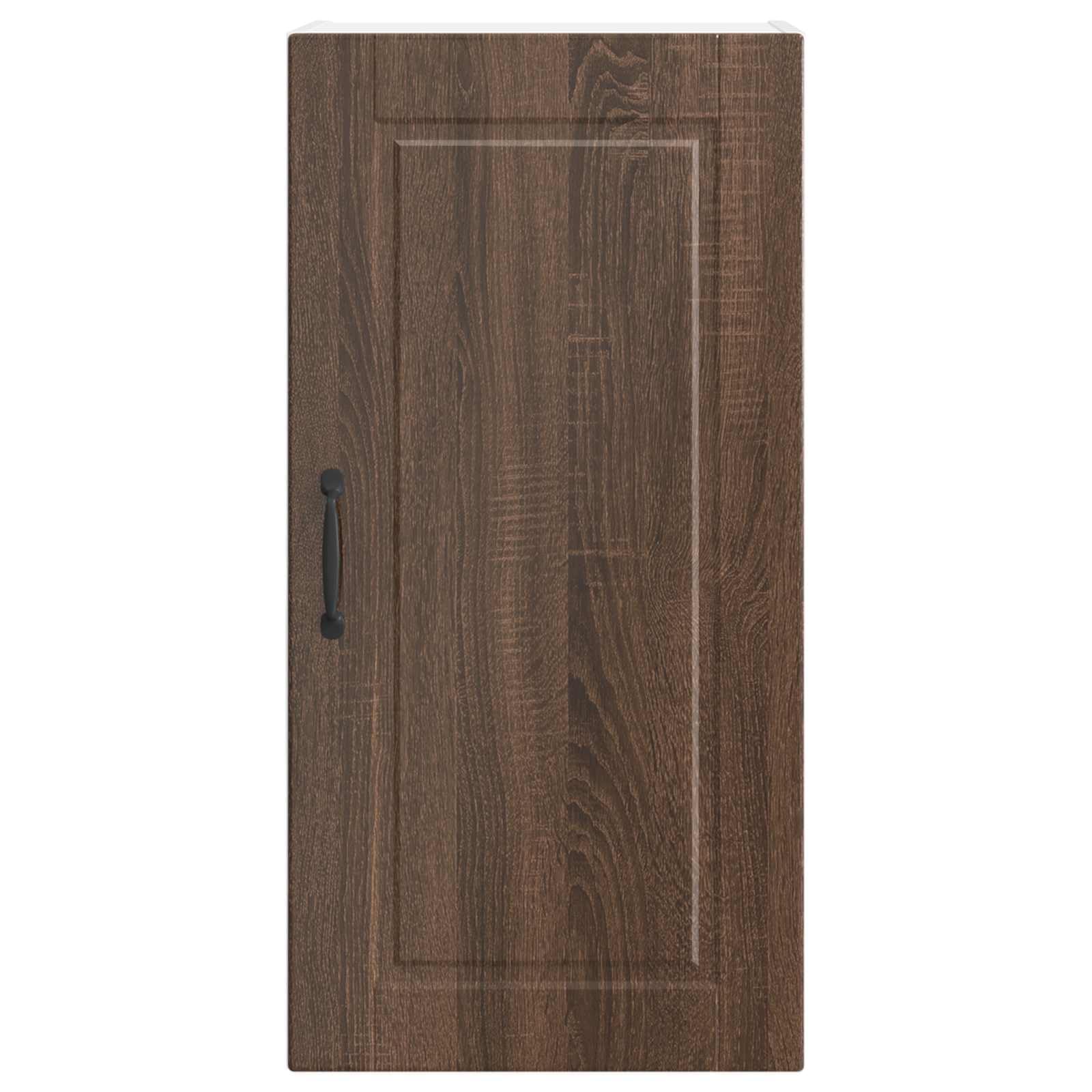 Küchen-Wandschrank, Küchenhängeschrank aus Holzwerkstoff in Braun Eichen-Optik, 40 x 31 x 80 cm, Hängeschrank mit 2 Türen und 3 Regalfächern für Moderne Küchenorganisation