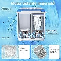 Vista 5 de VCJ Lavadora Portátil, Lavadora de Doble Tina, Lavadora Compacta con Centrifugadora Combinada con capacidad de 14 Libras, Lavadora de 9 Libras