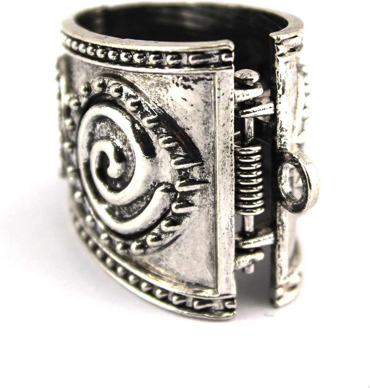 10pcs Alloy Metal Automatically Open Swirls Scarf Bails Buckle Slide Tube Jewelry Charms (Antique Silver) image 4