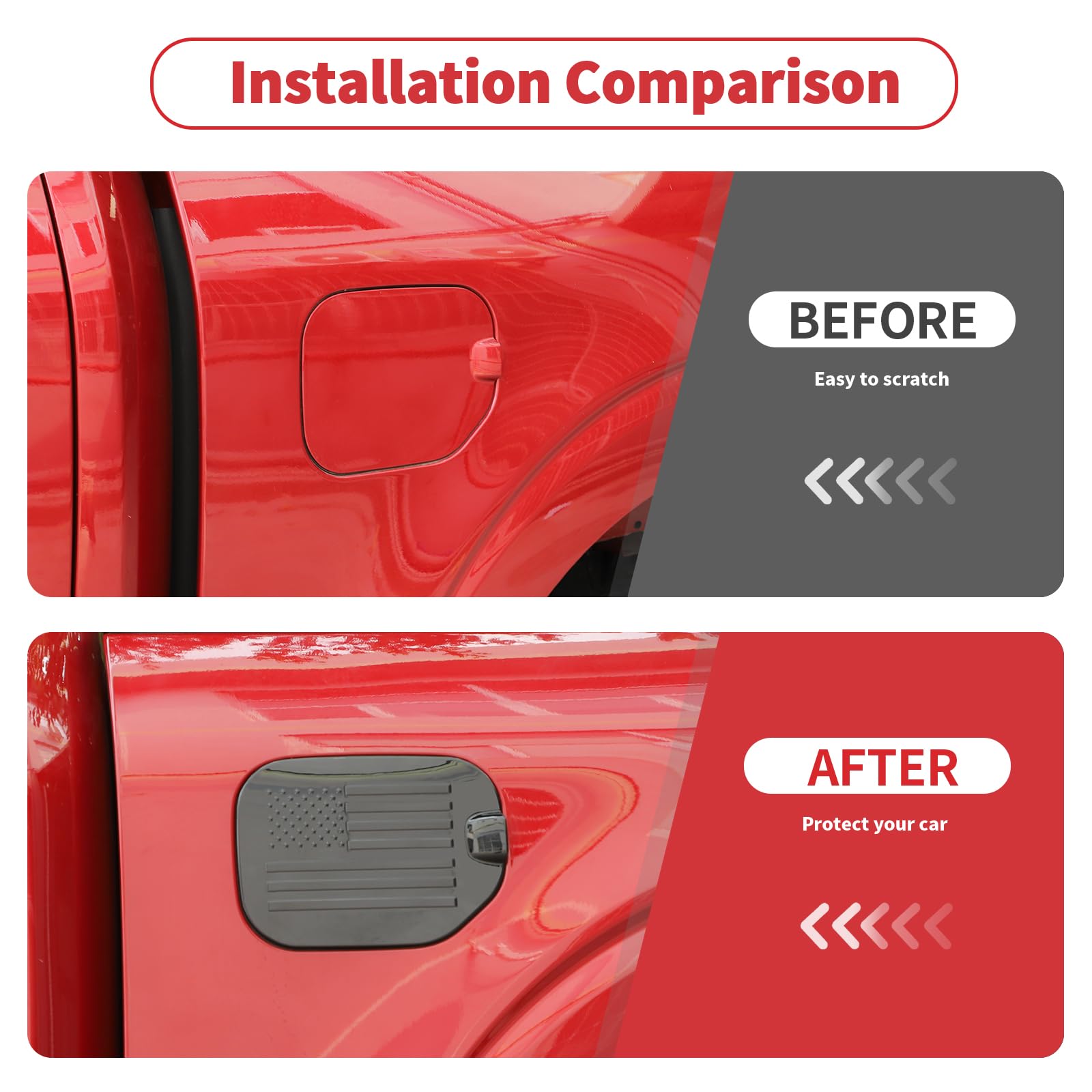 Linskip Fuel Tank Cap Cover Compatible with 2021 2022 2023 2024 Ford F150 Accessories, Gas Door Cover for F-150 Exterior Accessories(Flag, Black)