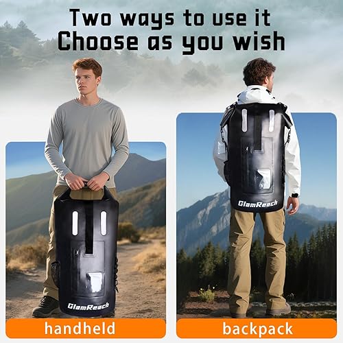 Miniatura 3 de Bolsa seca de 55 litros para hombres  Mochila impermeable resistente, mochila grande enrollable resistente a desgarros para kayak, camping,