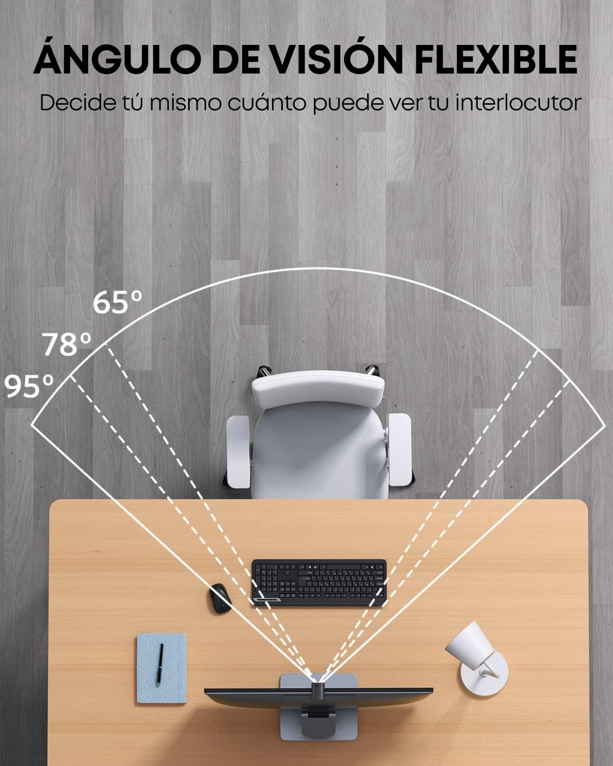 AnkerWork PowerConf C200 2K USB Webcam de Portátil, Cámara de PC, Micros Cancelación Ruido IA, Micros Estéreo, Campo de Visión Ajustable, Corrección Poca Luz, Tapa Incorporada para La Privacidad