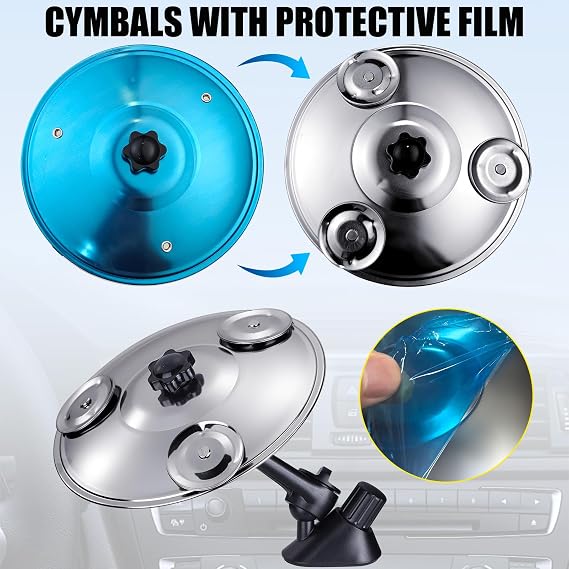 NEW Upgraded Air Vent Drum Cymbal for Car with 6 Mini Cymbals, Easy Clip-On