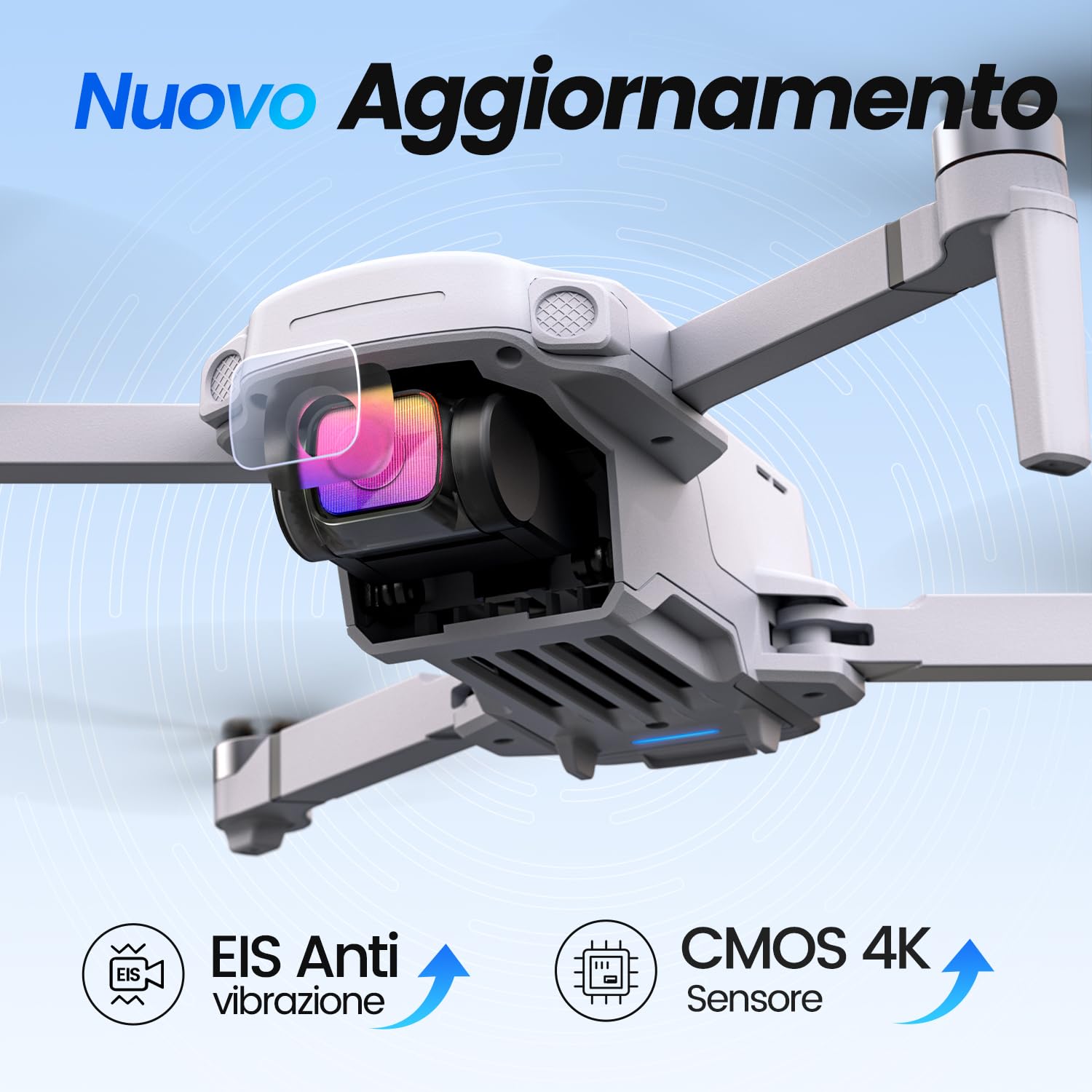 Holy Stone HS360E GPS 4K EIS Drone con telecamera per adulti, portata 6 km | 249g leggero pieghevole FPV RC Quadcopter Drone con sensore da 12 megapixel, ritorno automatico, seguimi, HS360S aggiornato
