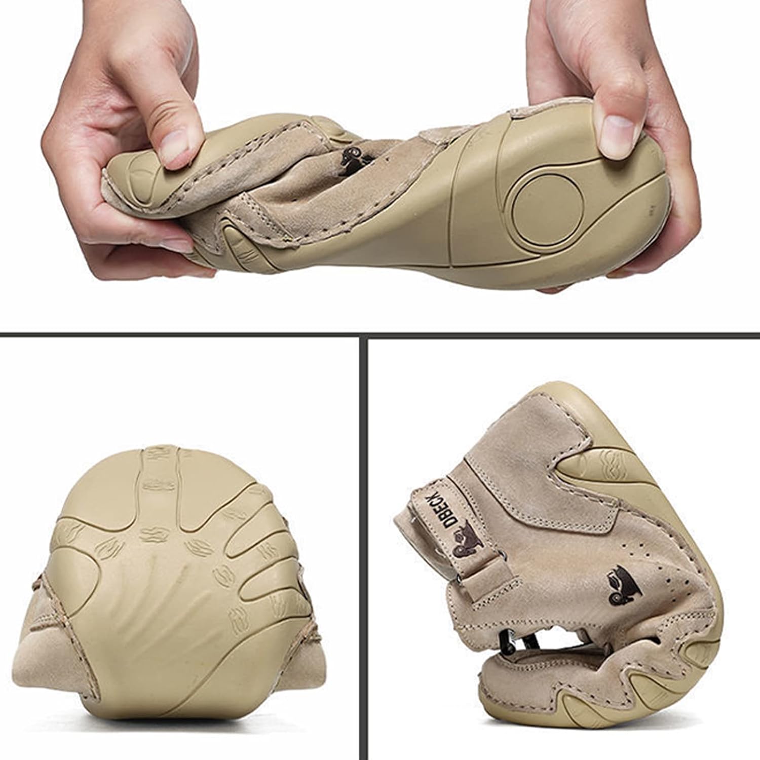 Italian Handmade Men's Suede High Top Boots, Lightweight Casual Leather Sneakers, Non-Slip Breathable Walking Shoes - Image 4