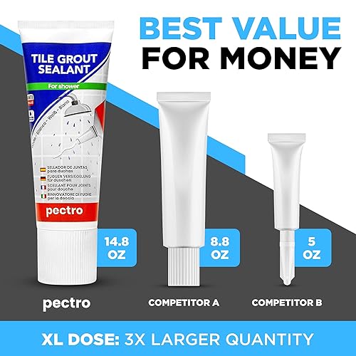 Miniatura 3 de Sellador impermeable para lechada de azulejos XL  Sellador de lechada para azulejos de ducha y azulejos de baño, relleno y blanqueador, secado