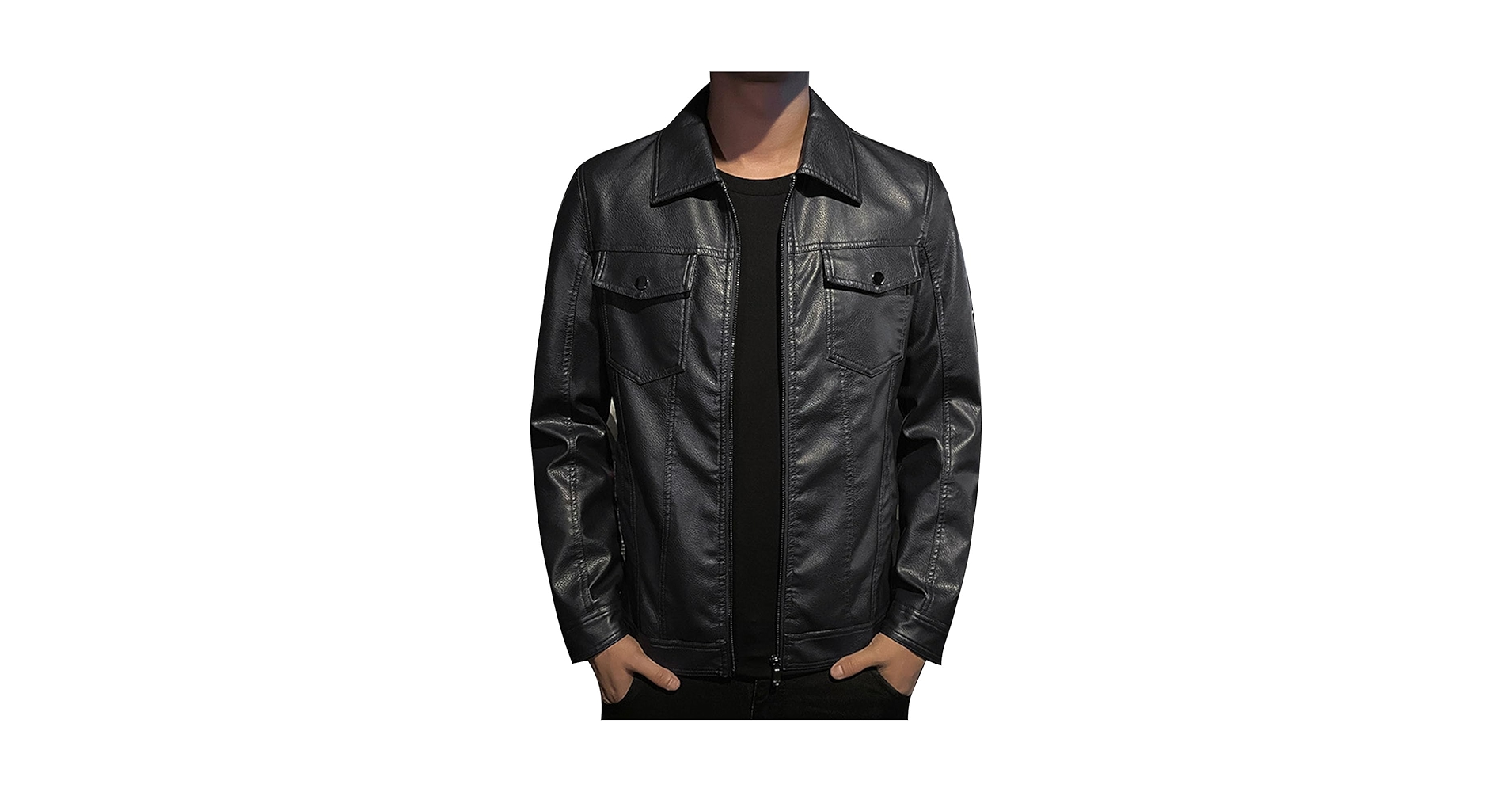 ジャケット・アウター A LEATHER TRUCKER JACKET SIZE56 OVY A1 FASHION GOODS Mens Soft Leather Trucker Jacket Black