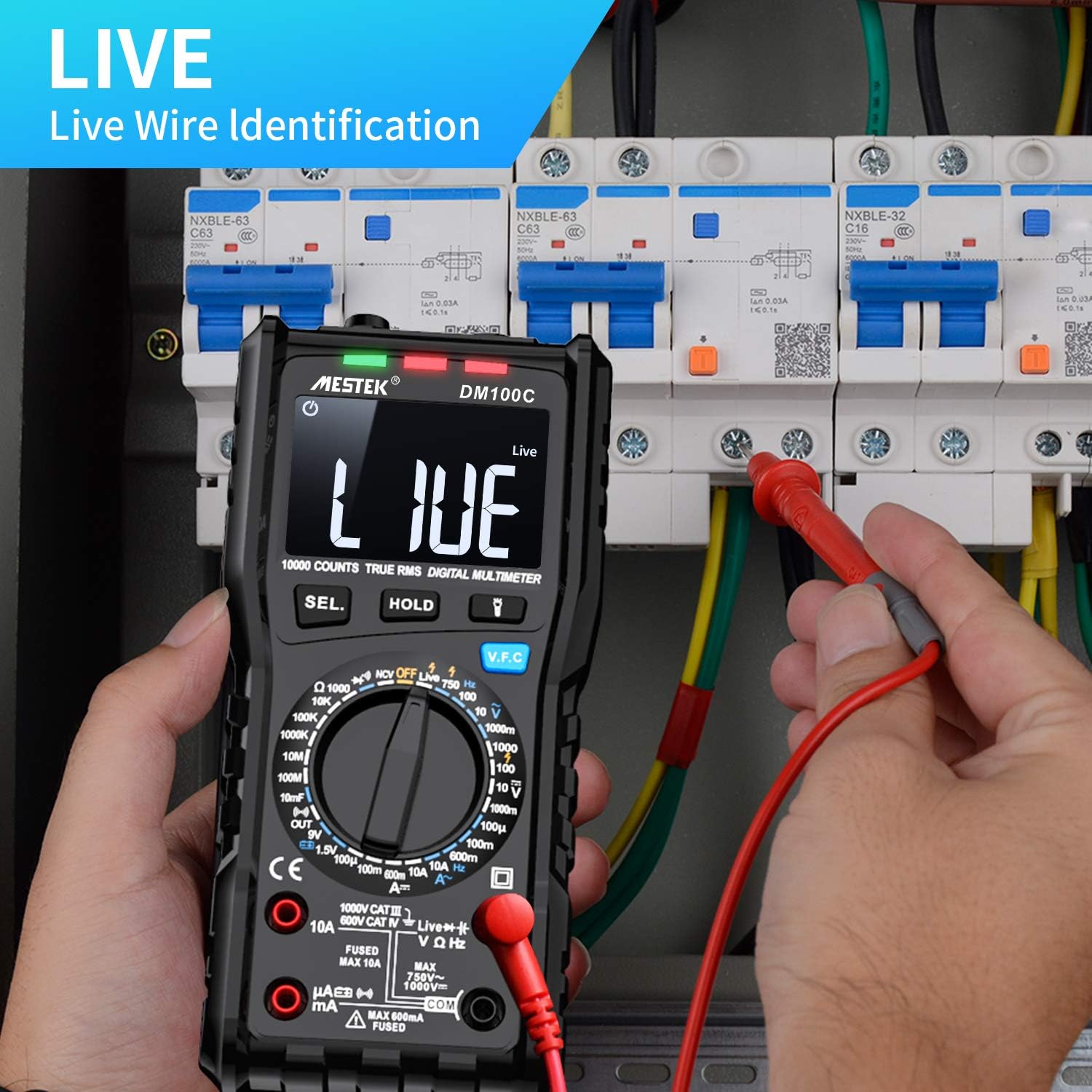 Digital Multimeter Spannungsprüfer AC DC Strommessgerät Stromzähler MESTEK Spannung Tester NCV VFC Amp Volt Ohm Hz Dioden Widerstand Frequenz Kapazität Hochgeschwindigkeits Verbrennungsschutz