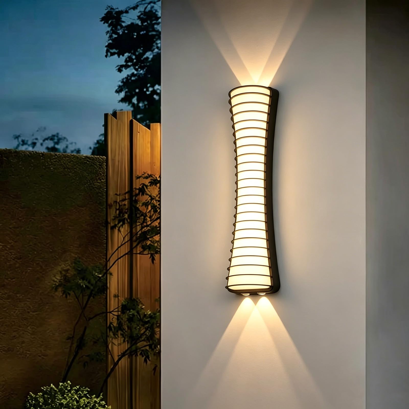 SDUYTDG ﻿Modern LED Wall Sconces, 3000K Warm White Hardwired Wall Lights Up and Down Lighting Fixtures, Matte Black Indoor Sconces Waterproof Exterior Lighting Fixtures
