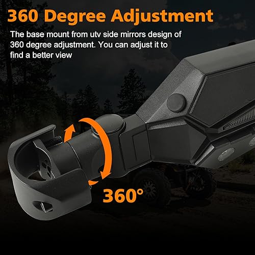 Miniatura 4 de SUNPIE Espejos para UTV con luces LED intermitentes para barra antivuelco de 1.5 a 2 pulgadas, compatible con Polaris RZR Can-Am Pioneer Talon