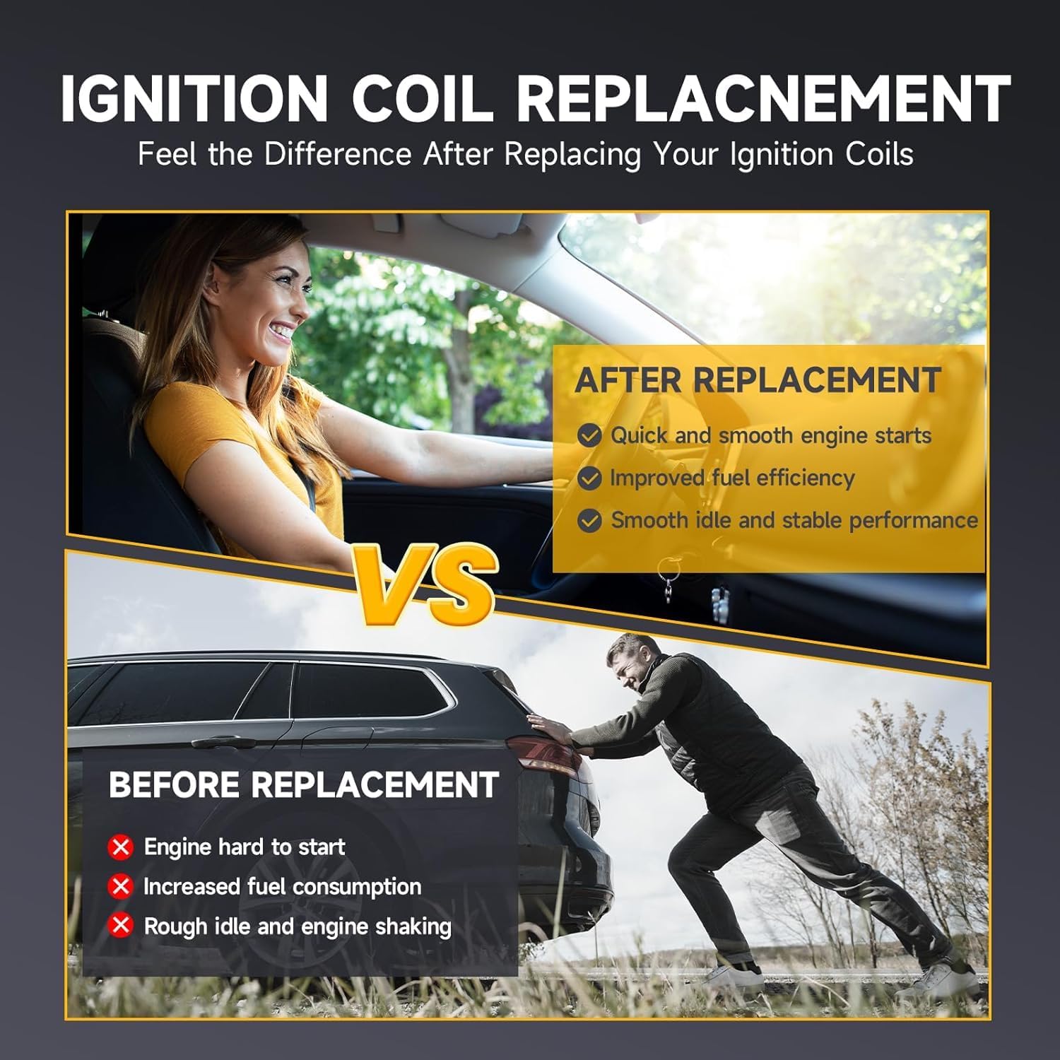 Besuto Ignition Coils SET OF 6 Compatible with Honda Odyssey 3.5L 1999-2010,Accord 3L 2000-2003,Acura TL 3.2L 1999-2008,TL 3.5L 2007-2008,RL 3.5L 2005-2008,CL 3.2L 2001-2003 Replace UF242 C1221